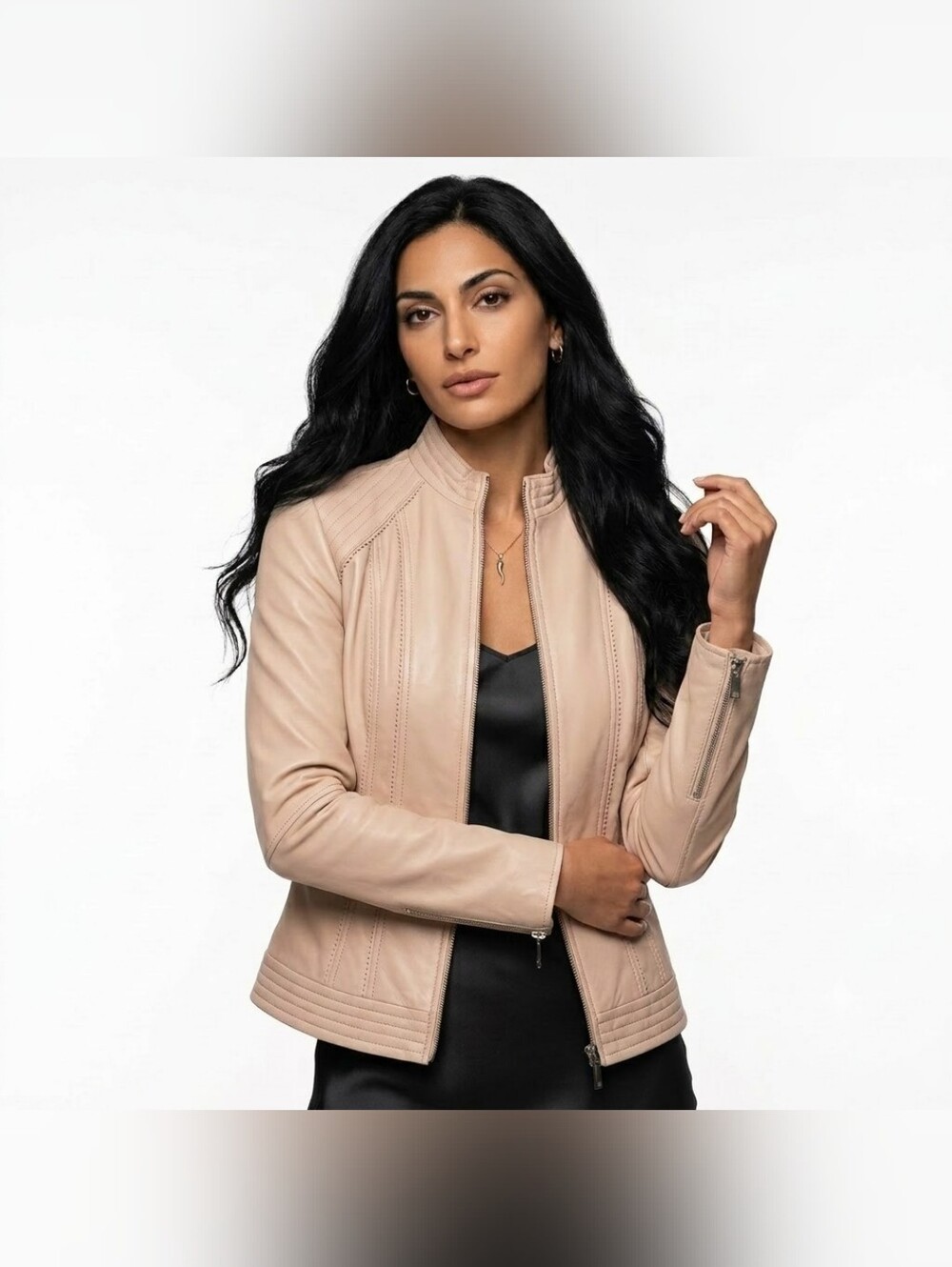 NWOT G.I.L.I. Women's Blush Leather Jacket size 0